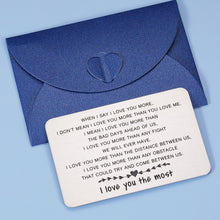 Load image into Gallery viewer, Sentimental Wallet Card Insert Gifts for Him Boyfriend Husband Gifts for Christmas Birthday from Girlfriend Wife Mini Love Note Valentine Anniversary Wedding Gifts For Groom Bride Him Her Men Women