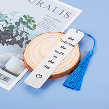 Load image into Gallery viewer, She Believe She Could So She Did Bookmark Inspirational Gradutaion Congratulations Birthday Anniversay Chritmas Gifts for Women Her Girl Book Lover Teacher Nurse Friends Coworker Going Away Gifts