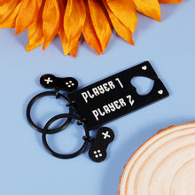 Load image into Gallery viewer, Couples Keychains Gifts for Boyfriend Funny Matching Player 1 Player 2 Birthday Anniversary Valentine Gift for Gamer Husband from Wife Best Friend Christmas Keyring for Men Women Stocking Stuffer