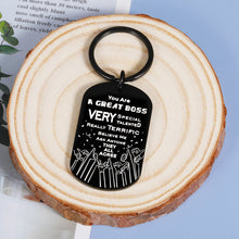 Load image into Gallery viewer, Funny Boss Gifts for Men Women Boss Day Trump Keychain Gifts for Leaders Supervisor Manager Director Men Him Boss Lady Christmas Birthday Going Away Thank You Retirement Office Gifts for Boss