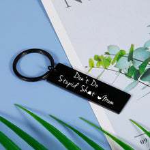 Load image into Gallery viewer, Don't Do Stupid Keychain Love Mom Funny Stocking Stuffers for Men Kids Women Teens Christmas Birthday Gifts for Son Daughter from Mom Gag Gifts for Teenager Boys Girls Graduation Valentine Humor Gift