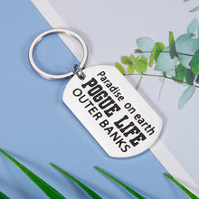 Load image into Gallery viewer, OuterBanks Keychain for Men Women Paradise on Earth Paradise on Earth Pogue Life Keychain Novelty Jewelry Gifts for Teenager Kids Daughter Son