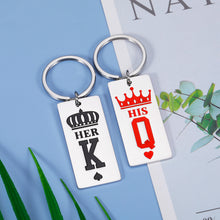 Load image into Gallery viewer, Couples Gifts King and Queen Valentines Day Gifts for Him Her His and Hers Matching Keychain Gifts for Boyfriend and Girlfriend Husband Anniversary Birthday Gifts Wedding Engagement Gifts Fiance Groom