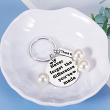 Load image into Gallery viewer, Thank You Retirement Gifts for Women Men Teacher Coach Boss Going Away Leaving Appreciation Farewell Goodbye Gifts for Coworker Friend Never Forget The Difference You've Made Keychain Christmas