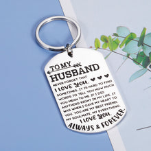 Load image into Gallery viewer, Husband Fathers Day Anniversary Keychain Gifts from Wife Valentines Day I Love You Birthday Gifts for My Soulmate Hubby Him Wedding Day Engagement Christmas Gifts for Fiance Groom Boyfriend