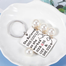 Load image into Gallery viewer, Nurse Keychain Gifts for RN Nurses Practitioner Nursing School Student Pendant Appreciation Graduation Birthday Christmas Nurse's Day Gifts Women She Believed She Could Key Ring Inspirational