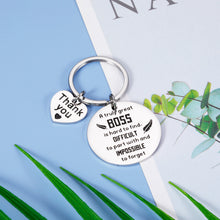 Load image into Gallery viewer, Boss Gift for Women Men Thank You Birthday Christmas Keychain for Supervisor Leader Mentor Retirement Gift Leaving Gift from Coworker Colleague a Truly Great Boss is Hard to Find