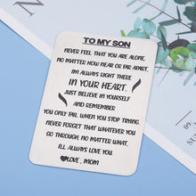 Load image into Gallery viewer, Stocking Stuffers for Teen Boys Wallet Card gifts for Son from Mom Inspirational Christmas Birthday Gifts for Teenage Boys Adult Son in Law Step Son Valentines Day Graduation Fathers Day Gift for Men