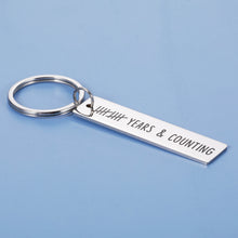 Load image into Gallery viewer, 10 Year Anniversar Gifts for Husband Wife 10th Wedding Anniversary Keychain for Him Her Couple Men Women Tin Aluminum Anniversary GIF 10 Year Marriage Gift for Friends Mom Dad Parent Daughter Son Brand: GGOJAGST