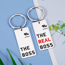 Load image into Gallery viewer, Funny Valentines Day Gifts for Couples the Boss the Real Boss Matching Keychain Wedding Anniversary Birthday Gifts for Husband Wife Couple Boyfriend Newlywed Engagement Bridal Shower Gifts Bride to b