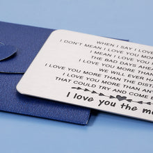Load image into Gallery viewer, Sentimental Wallet Card Insert Gifts for Him Boyfriend Husband Gifts for Christmas Birthday from Girlfriend Wife Mini Love Note Valentine Anniversary Wedding Gifts For Groom Bride Him Her Men Women