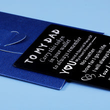 Load image into Gallery viewer, Dad Gifts from Daughter Wallet Card Insert for Dad Christmas Gift for Best Dad Step Dad Bonus Dad Father Daughter Gifts from Kids Birthday Father's Day Gift for Husband from Wife Stocking Stuffer Men