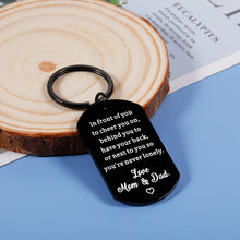 Load image into Gallery viewer, Valentine Gifts for Son from Mom Dad to My Son Inspirational Keychain Valentines Day Birthday Graduation Back to School Christmas Gift for Kids Teen Boys Him Stepson Gifts from Stepmom Double Sided