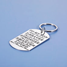 Load image into Gallery viewer, Inspirational Keychain Gifts for Son Teen Boys Men to My Son 16 18 23 Year Old Birthday Christmas Valentines Day Key Chain Gift for Boy Stepson Back to School University Graduation Gifts for Him
