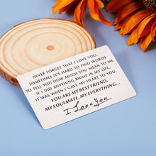 Load image into Gallery viewer, Anniversary Metal Wallet Card Insert Gifts for Him Boyfriend Husband Gifts for Christmas Birthday from Girlfriend Wife I Love You Gifts for Him Wedding Engagement Gifts Valentines Stocking Stuffers Brand: GGOJAGST