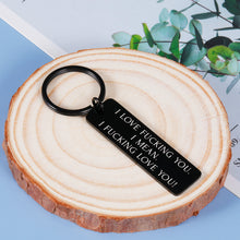 Load image into Gallery viewer, Anniversary Gift Funny Couple Keychain for Husband Boyfriend Valentine's Day Birthday from Wife Girlfriend Him Her I Love You Key Ring Wedding Engagement for Fiance His Teen Partner