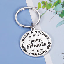 Load image into Gallery viewer, Uncle Fathers Day Keychain Gifts from Nephew for Uncle Birthday Valentines Day Gifts Uncle and Nephew Best Friends for Life Keychain Thanksgiving Christmas Gifts Best Uncle Gifts for Men from Kids