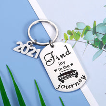 Load image into Gallery viewer, Camping Keychain Gifts for RV Campers Travel Trailer Find Joy in the Journey 2021 Enjoy Retirement Keyring Gifts for Boss Coworker Vacation Road Trip Camp Lovers Gift Camping Party Favors Accessories