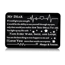 Load image into Gallery viewer, Boyfriend Girlfriend Wallet Card Insert Gifts for Him Her Husband Anniversary Birthday Valentine Card Gifts from Wife I Love You gifts for Men Wedding Engagement Christmas Gifts for Fiance Groom Bride