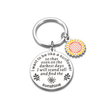 Load image into Gallery viewer, Sunflower Keychain Gifts for Women Her Best Friend Daughter Inspirational Spiritual Charm Key Chain Birthday Christmas Graduation Floral Gifts for Sister Teen Girls Sunflower Jewelry Accessories