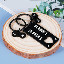 Load image into Gallery viewer, Couples Keychains Gifts for Boyfriend Funny Matching Player 1 Player 2 Birthday Anniversary Valentine Gift for Gamer Husband from Wife Best Friend Christmas Keyring for Men Women Stocking Stuffer