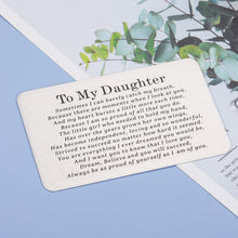 Load image into Gallery viewer, Daughter Gift Wallet Card from Mom Dad, Daughter Wedding Card Gifts from Mother Father College Graduation Birthday Christmas Mother's Day Valentine's Day Gifts for Daughter