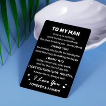 Load image into Gallery viewer, Wallet Insert Card Men Birthday Gifts for Boyfriend from Girlfriend Anniversary Valentines Christmas Husband Fathers Day Wedding Gifts from Wife Romantic I Love You Gifts for Him Fiance