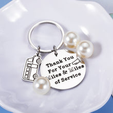 Load image into Gallery viewer, School Bus Driver Appreciation Gifts Keychain for Men Him Thanksgiving Day Christmas Birthday Retirement Going Away Gifts School Bus Keychain Charm Thank you for your miles and miles of service