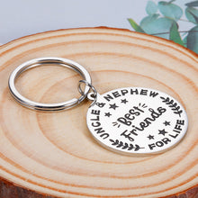Load image into Gallery viewer, Uncle Fathers Day Keychain Gifts from Nephew for Uncle Birthday Valentines Day Gifts Uncle and Nephew Best Friends for Life Keychain Thanksgiving Christmas Gifts Best Uncle Gifts for Men from Kids