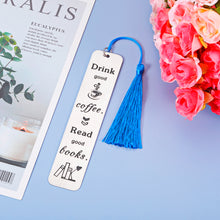 Load image into Gallery viewer, Coffee & Books Bookmark with Tassels Bookmarks for Book Lovers Best Friend Christmas Birthday Valentines Day Gifts for Women Men Her Him Boy Girl Teacher Son Daughter Boss Coworker Stocking Stuffer