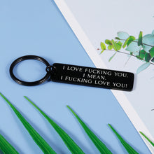 Load image into Gallery viewer, Anniversary Gift Funny Couple Keychain for Husband Boyfriend Valentine's Day Birthday from Wife Girlfriend Him Her I Love You Key Ring Wedding Engagement for Fiance His Teen Partner