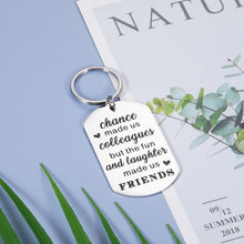 Load image into Gallery viewer, Coworker BFF Keychain Gift for Work Bestie Friend Birthday Christmas Going Away Leaving Retirement Promotion Gifts for Colleagues Boss Farewell Thank You Appreciation Gifts for Coworkers Women Men