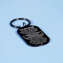 Load image into Gallery viewer, Valentine Day for Him Men Husband to My Man Keychain I Love You Gife for Him Hubby Boyfriend Anniversary Birthday Christmas Fiance Groom Wedding Couple from Girlfriend Wife Romantice Gifts for Men