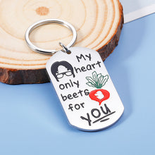 Load image into Gallery viewer, Valentines Day Gifts for Him Her The Office Merchandise for Women Men Funny Keychain to Boyfriend Husband Wife Girlfriend for Anniversary Birthday Valentine My Heart Only Beets for You Couple Gifts