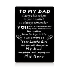 Load image into Gallery viewer, Dad Gifts from Daughter Wallet Card Insert for Dad Christmas Gift for Best Dad Step Dad Bonus Dad Father Daughter Gifts from Kids Birthday Father's Day Gift for Husband from Wife Stocking Stuffer Men