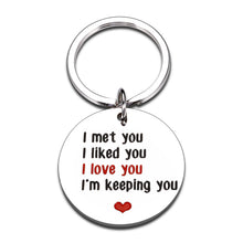 Load image into Gallery viewer, Valentines Day Gifts for Him Her Keychain for Boyfriend Husband from Wife Girlfriend Birthday Anniversary I Love You Gifts Wedding Engagement Gifts for Groom Bride Fiance Fiancee Men Women
