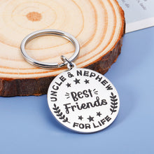 Load image into Gallery viewer, Uncle Fathers Day Keychain Gifts from Nephew for Uncle Birthday Valentines Day Gifts Uncle and Nephew Best Friends for Life Keychain Thanksgiving Christmas Gifts Best Uncle Gifts for Men from Kids