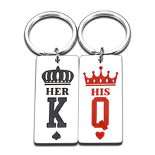 Load image into Gallery viewer, Couples Gifts King and Queen Valentines Day Gifts for Him Her His and Hers Matching Keychain Gifts for Boyfriend and Girlfriend Husband Anniversary Birthday Gifts Wedding Engagement Gifts Fiance Groom