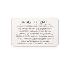 Load image into Gallery viewer, Daughter Gift Wallet Card from Mom Dad, Daughter Wedding Card Gifts from Mother Father College Graduation Birthday Christmas Mother's Day Valentine's Day Gifts for Daughter