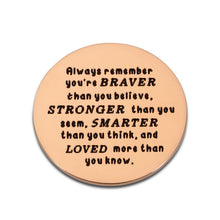 Load image into Gallery viewer, Pocket Hug Token Keepsake for Friends Family You are Braver Than You Believe Isolation Lockdown Social Distancing Love Gift Miss You Note Double-Sided Inspirational Gifts for Daughter Son Boys Girls