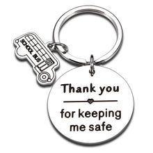 Load image into Gallery viewer, School Bus Driver Gift Keychain Appreciation Gift for Men Thank You Gifts Bus Key Chain for Keeping Me Safe Birthday Retirement Going Away Gifts for Him Bus Driver