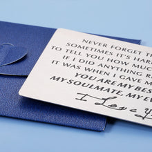 Load image into Gallery viewer, Anniversary Metal Wallet Card Insert Gifts for Him Boyfriend Husband Gifts for Christmas Birthday from Girlfriend Wife I Love You Gifts for Him Wedding Engagement Gifts Valentines Stocking Stuffers Brand: GGOJAGST