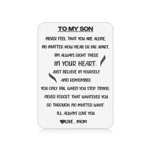 Load image into Gallery viewer, Stocking Stuffers for Teen Boys Wallet Card gifts for Son from Mom Inspirational Christmas Birthday Gifts for Teenage Boys Adult Son in Law Step Son Valentines Day Graduation Fathers Day Gift for Men