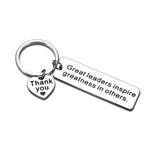 Load image into Gallery viewer, Thank You Gifts for Leaders Boss Women Men Keychain for Christmas Birthday Gift for Leader Supervisor PM Mentor Retirement Farewell Jewelry Coworker Present Great Leaders Inspire Greatness in Others