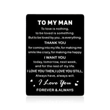 Load image into Gallery viewer, Wallet Insert Card Men Birthday Gifts for Boyfriend from Girlfriend Anniversary Valentines Christmas Husband Fathers Day Wedding Gifts from Wife Romantic I Love You Gifts for Him Fiance