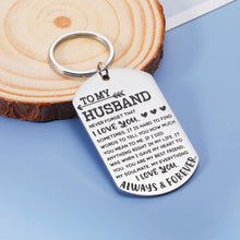 Load image into Gallery viewer, Husband Fathers Day Anniversary Keychain Gifts from Wife Valentines Day I Love You Birthday Gifts for My Soulmate Hubby Him Wedding Day Engagement Christmas Gifts for Fiance Groom Boyfriend