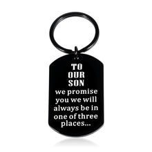 Load image into Gallery viewer, Valentine Gifts for Son from Mom Dad to My Son Inspirational Keychain Valentines Day Birthday Graduation Back to School Christmas Gift for Kids Teen Boys Him Stepson Gifts from Stepmom Double Sided