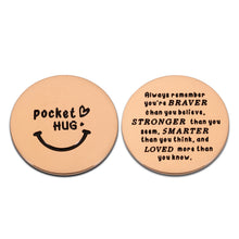 Load image into Gallery viewer, Pocket Hug Token Keepsake for Friends Family You are Braver Than You Believe Isolation Lockdown Social Distancing Love Gift Miss You Note Double-Sided Inspirational Gifts for Daughter Son Boys Girls