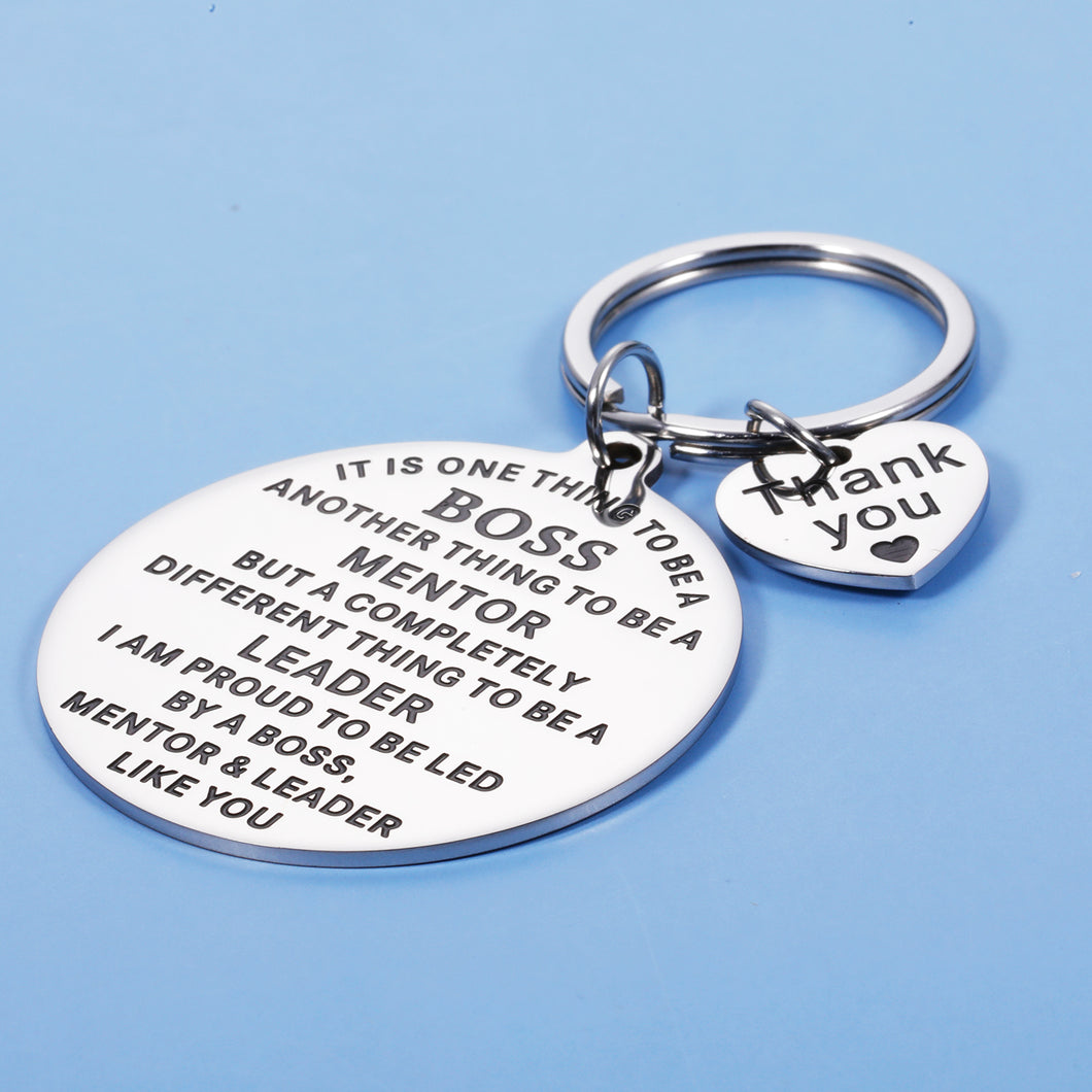 Boss Day Gifts for Women Men Boss keychain for Coworker Leader Supervisor Retirement Leaving Away Present for Office Colleagues Christmas Birthday Farewell New Years Goodbye Keepsake to Mentor