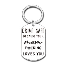 Load image into Gallery viewer, Funny Birthday Gift for Son Daughter from Mom Drive Safe Keychain Gift for New Driver Valentines Day Christmas Gifts for Boy Girl Stocking Stuffers for kids Men Women Graduation Gag Gifts for Him Her
